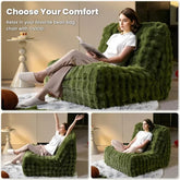 Oversized Giant Beanbag - Plush Faux Fur Lounger Chair for Living Room & Indoor Use - Himpall